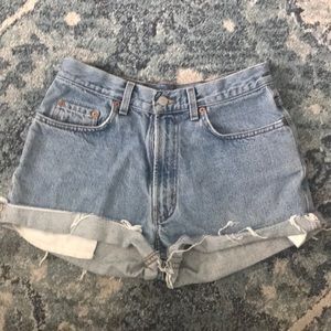 high-rise vintage denim shorts